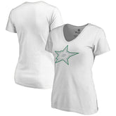 Dallas Stars Women's Whiteout V-Neck T-Shirt White
