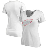 Detroit Red Wings Women's Whiteout V-Neck T-Shirt White