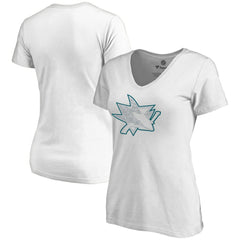 San Jose Sharks Women's Whiteout V-Neck T-Shirt White
