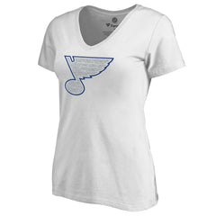 St. Louis Blues Women's Whiteout V-Neck T-Shirt White