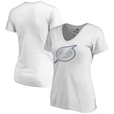 Tampa Bay Lightning Women's Whiteout V-Neck T-Shirt White