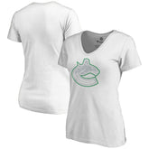 Vancouver Canucks Women's Whiteout V-Neck T-Shirt White