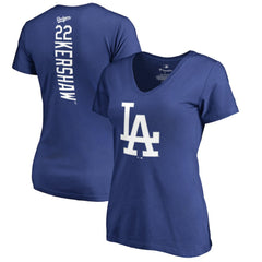Clayton Kershaw Los Angeles Dodgers Women's Backer Name & Number V-Neck T-Shirt Royal