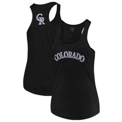 Colorado Rockies Soft as a Grape Women's Plus Size Swing for the Fences Racerback Tank Top Black