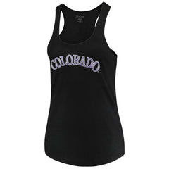 Colorado Rockies Soft as a Grape Women's Plus Size Swing for the Fences Racerback Tank Top Black
