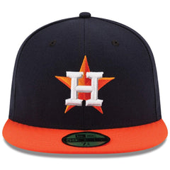 Houston Astros Road Authentic Collection On Field 59FIFTY Performance Fitted Hat Navy/Orange | New Era