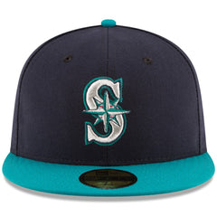 Seattle Mariners Alternate Authentic Collection On Field 59FIFTY Fitted Hat Navy/Teal | New Era