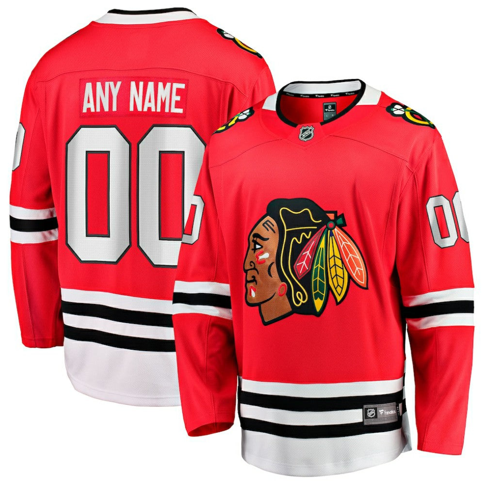 Chicago Blackhawks Fanatics Home Breakaway Custom Jersey Red