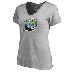 Tampa Bay Rays Women's Cooperstown Collection Forbes T-Shirt Ash