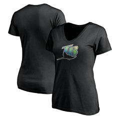 Tampa Bay Rays Women's Core Wahconah V-Neck T-Shirt Black