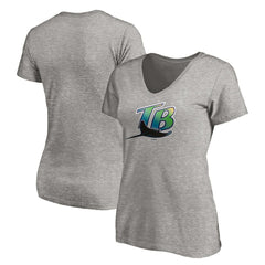 Tampa Bay Rays Women's Core Wahconah V-Neck T-Shirt Heather Gray