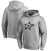 Dallas Stars Primary Team Logo Fleece Fitted Pullover Hoodie Heather Gray