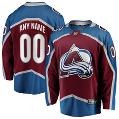 Colorado Avalanche Fanatics Home Breakaway Custom Jersey Maroon