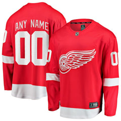 Detroit Red Wings Fanatics Home Breakaway Custom Jersey Red