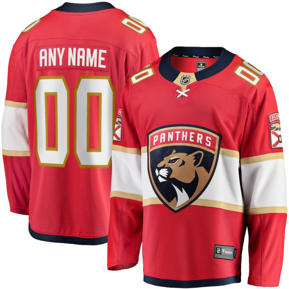Florida Panthers Fanatics Home Breakaway Custom Jersey Red