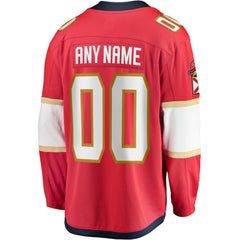Florida Panthers Fanatics Home Breakaway Custom Jersey Red