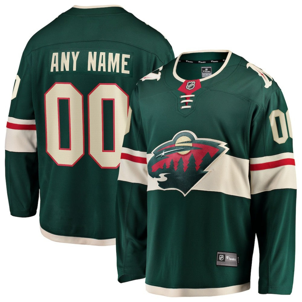 Minnesota Wild Fanatics Home Breakaway Custom Jersey Green