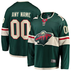 Minnesota Wild Fanatics Home Breakaway Custom Jersey Green