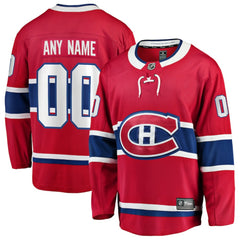 Montreal Canadiens Fanatics Home Breakaway Custom Jersey Red