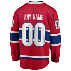 Montreal Canadiens Fanatics Home Breakaway Custom Jersey Red