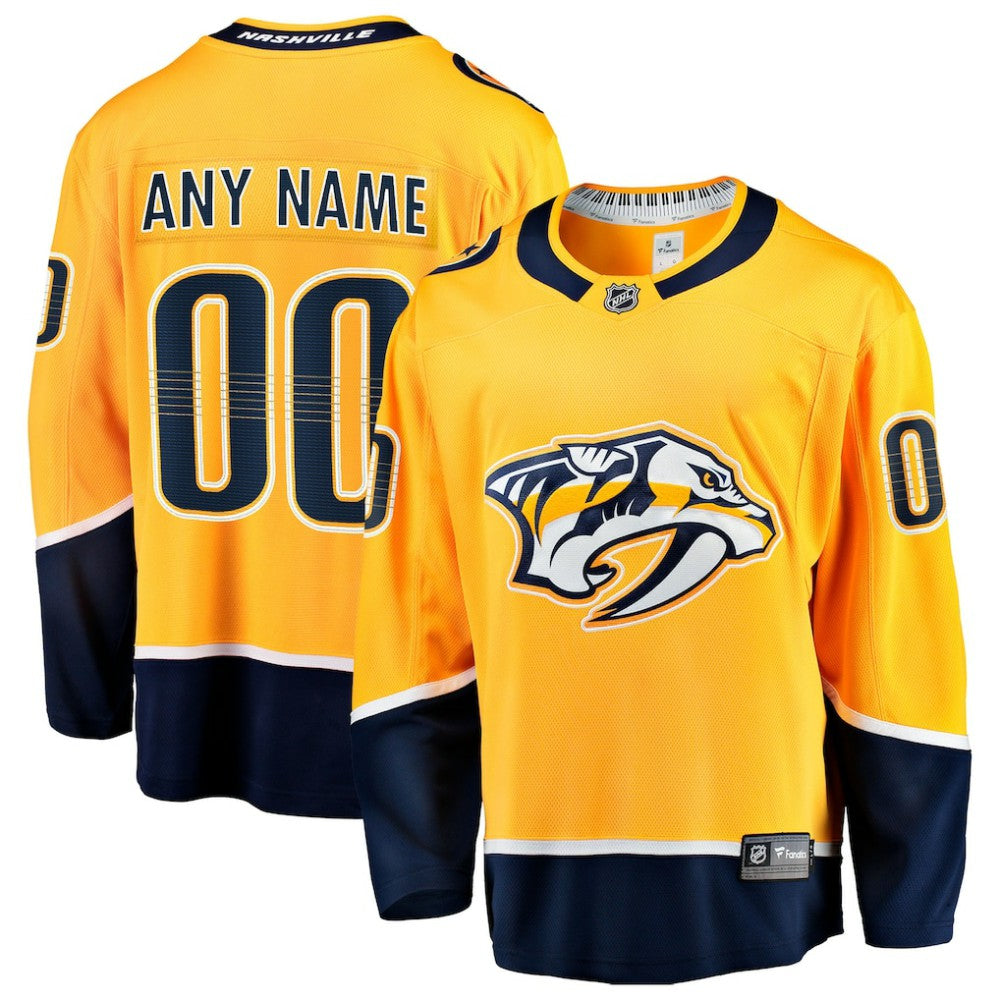 Nashville Predators Fanatics Home Breakaway Custom Jersey Gold