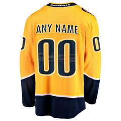 Nashville Predators Fanatics Home Breakaway Custom Jersey Gold