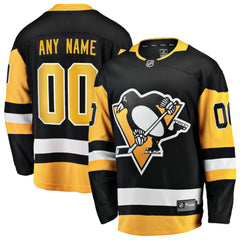 Pittsburgh Penguins Fanatics Home Breakaway Custom Jersey Black