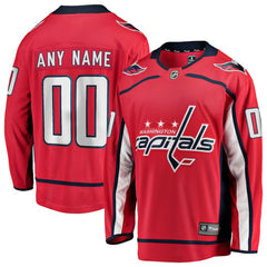 Washington Capitals Fanatics Home Breakaway Custom Jersey Red