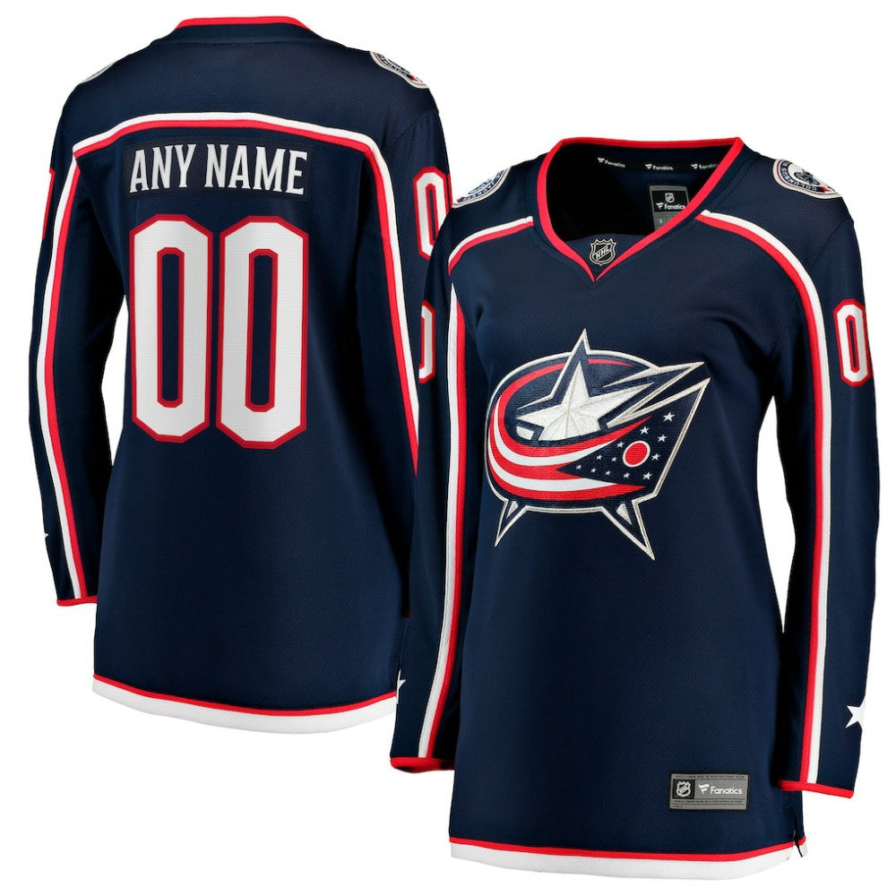 Columbus Blue Jackets Fanatics Women's Home Breakaway Custom Jersey Navy