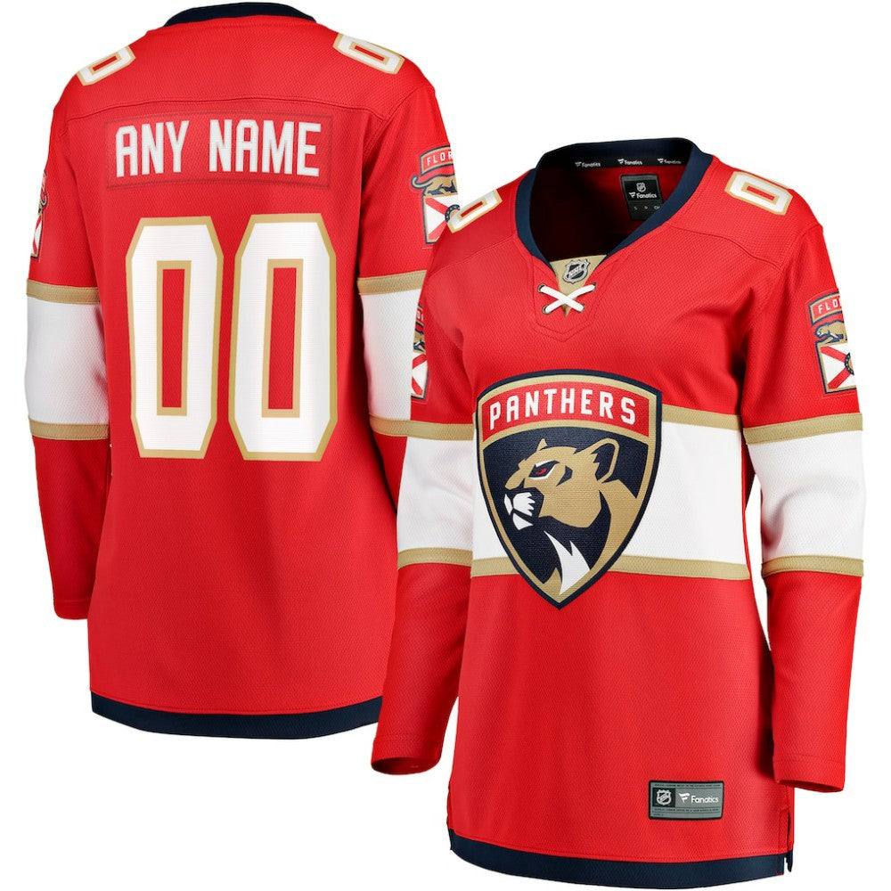 Florida Panthers Fanatics Women's Home Breakaway Custom Jersey Red