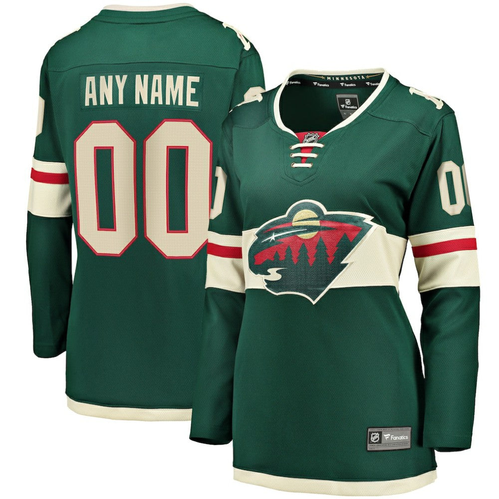Minnesota Wild Fanatics Women's Home Breakaway Custom Jersey Green