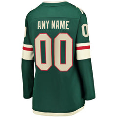 Minnesota Wild Fanatics Women's Home Breakaway Custom Jersey Green