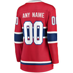 Montreal Canadiens Fanatics Women's Home Breakaway Custom Jersey Red