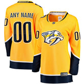 Nashville Predators Fanatics Women's Home Breakaway Custom Jersey Yellow