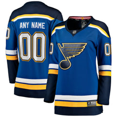 St. Louis Blues Fanatics Women's Home Breakaway Custom Jersey Blue