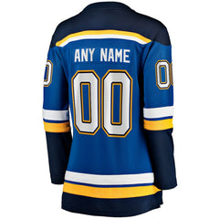 St. Louis Blues Fanatics Women's Home Breakaway Custom Jersey Blue