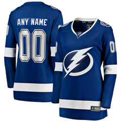 Tampa Bay Lightning Fanatics Women's Home Breakaway Custom Jersey Blue