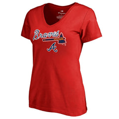 Atlanta Braves Women's Team Lockup T-Shirt Red