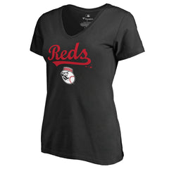 Cincinnati Reds Women's Team Lockup T-Shirt Black