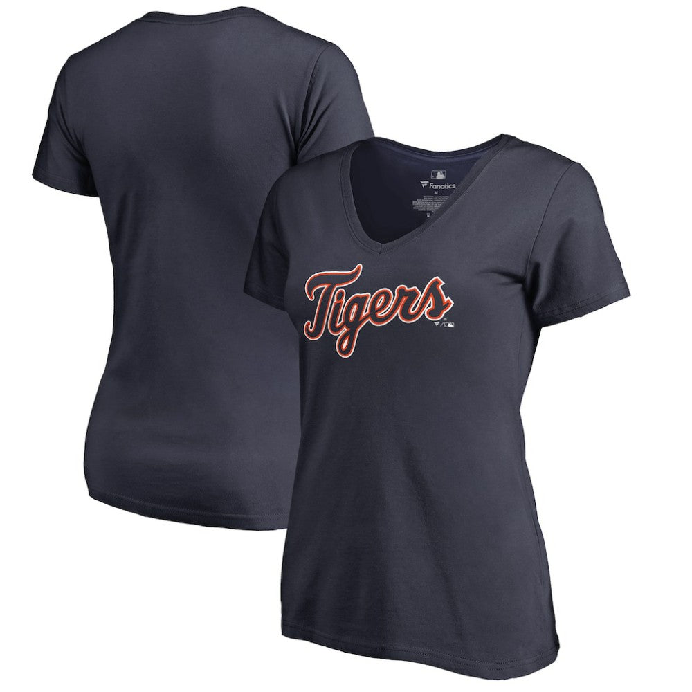 Detroit Tigers Women's Team Wordmark T-Shirt Navy