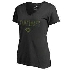 Minnesota Twins Women's Camo T-Shirt Black