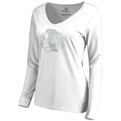 Chicago Blackhawks Women's White Out Long Sleeve T-Shirt White