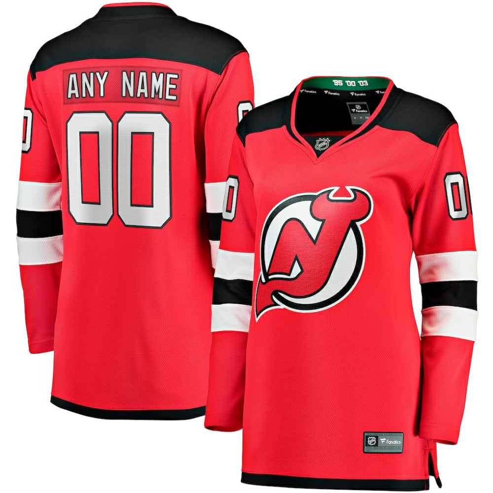 New Jersey Devils Fanatics Women's Home Breakaway Custom Jersey Red
