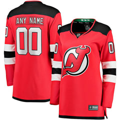 New Jersey Devils Fanatics Women's Home Breakaway Custom Jersey Red