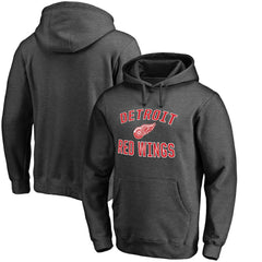 Detroit Red Wings Victory Arch Team Fitted Pullover Hoodie Heather Charcoal
