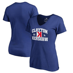 Clayton Kershaw Los Angeles Dodgers Women's Player Hometown Collection V-Neck T-Shirt Royal