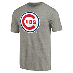 Chicago Cubs Cooperstown Collection Forbes Tri-Blend T-Shirt Ash