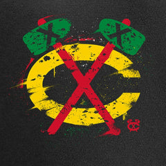 Chicago Blackhawks Splatter Logo T-Shirt Black