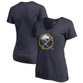Buffalo Sabres Women's Splatter Logo V-Neck T-Shirt Navy