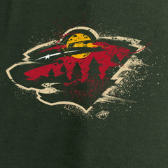 Minnesota Wild Women's Splatter Logo V-Neck Long Sleeve T-Shirt Green